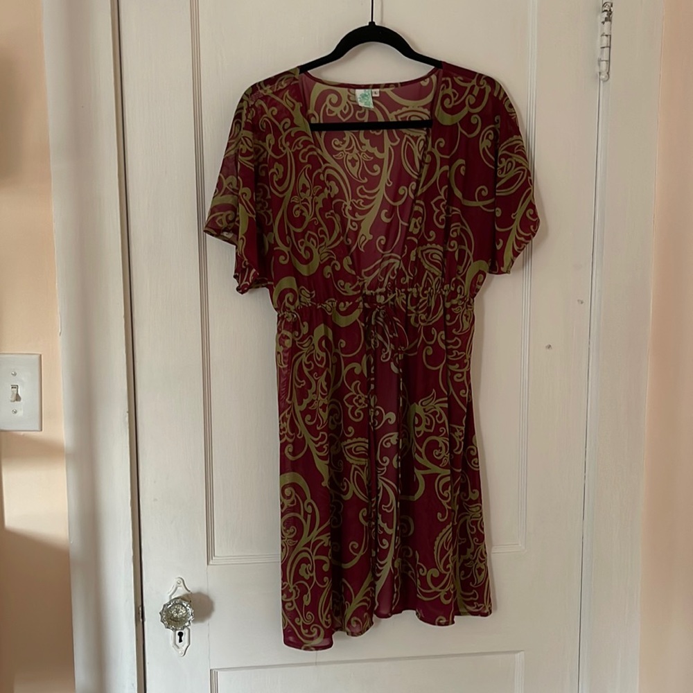 Beautiful stretch mesh swim coverup size L
